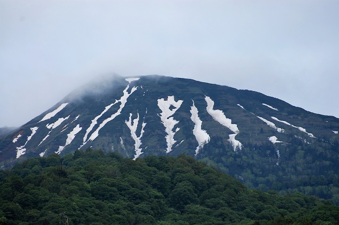 燧ケ岳の残雪の形が、鍛冶ばさみに近づいたのがこの頃でした（２０２０年６月１４日）。