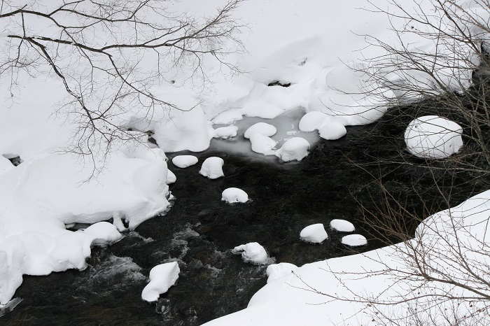 日々凍り付くような寒さの中で真冬の渓谷を見つめて(2026年1月13日)。